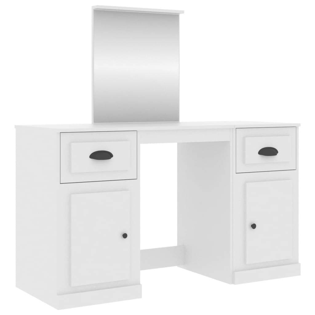 Dressing Table with Mirror White 130x50x132.5 cm