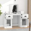 Dressing Table with Mirror White 130x50x132.5 cm