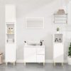 3 Piece Bathroom Cabinet Set White Engineered Wood