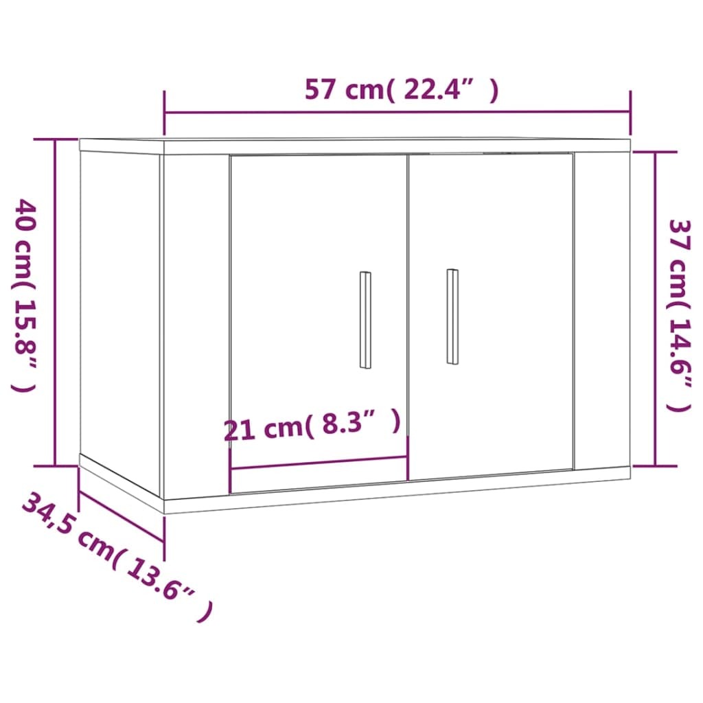Wall-mounted TV Cabinets 2 pcs White 57×34.5×40 cm
