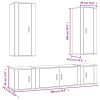 5 Piece TV Cabinet Set White Engineered Wood