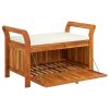 Garden Storage Bench with Cushion 91 cm Solid Wood Acacia