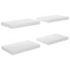 Floating Wall Shelves 4 pcs High Gloss White 40x23x3.8 cm MDF