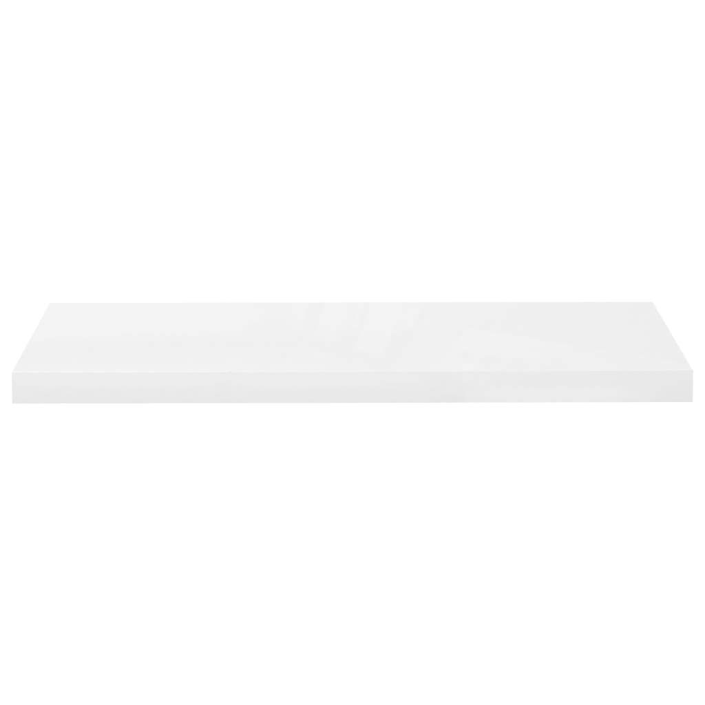 Floating Wall Shelves 4 pcs High Gloss White 80×23.5×3.8 cm MDF