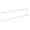 Floating Wall Shelves 4 pcs High Gloss White 90×23.5×3.8 cm MDF