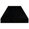 Floating Wall Shelves 4 pcs High Gloss Black 80×23.5×3.8 cm MDF