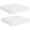 Floating Wall Shelves 2 pcs White 23×23.5×3.8 cm MDF