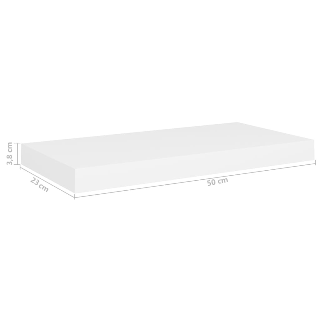 Floating Wall Shelves 4 pcs White 50x23x3.8 cm MDF