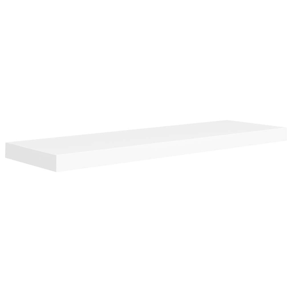 Floating Wall Shelves 2 pcs White 80×23.5×3.8 cm MDF