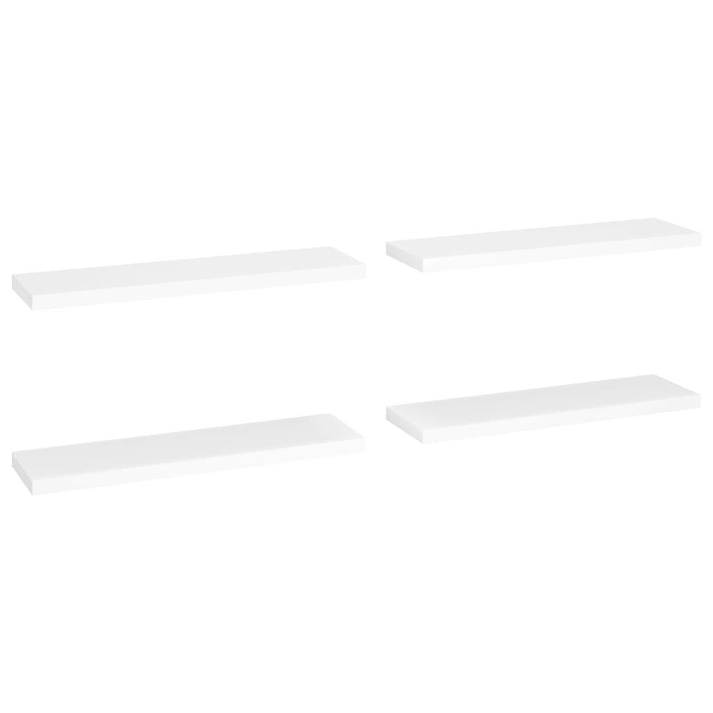 Floating Wall Shelves 4 pcs White 90×23.5×3.8 cm MDF