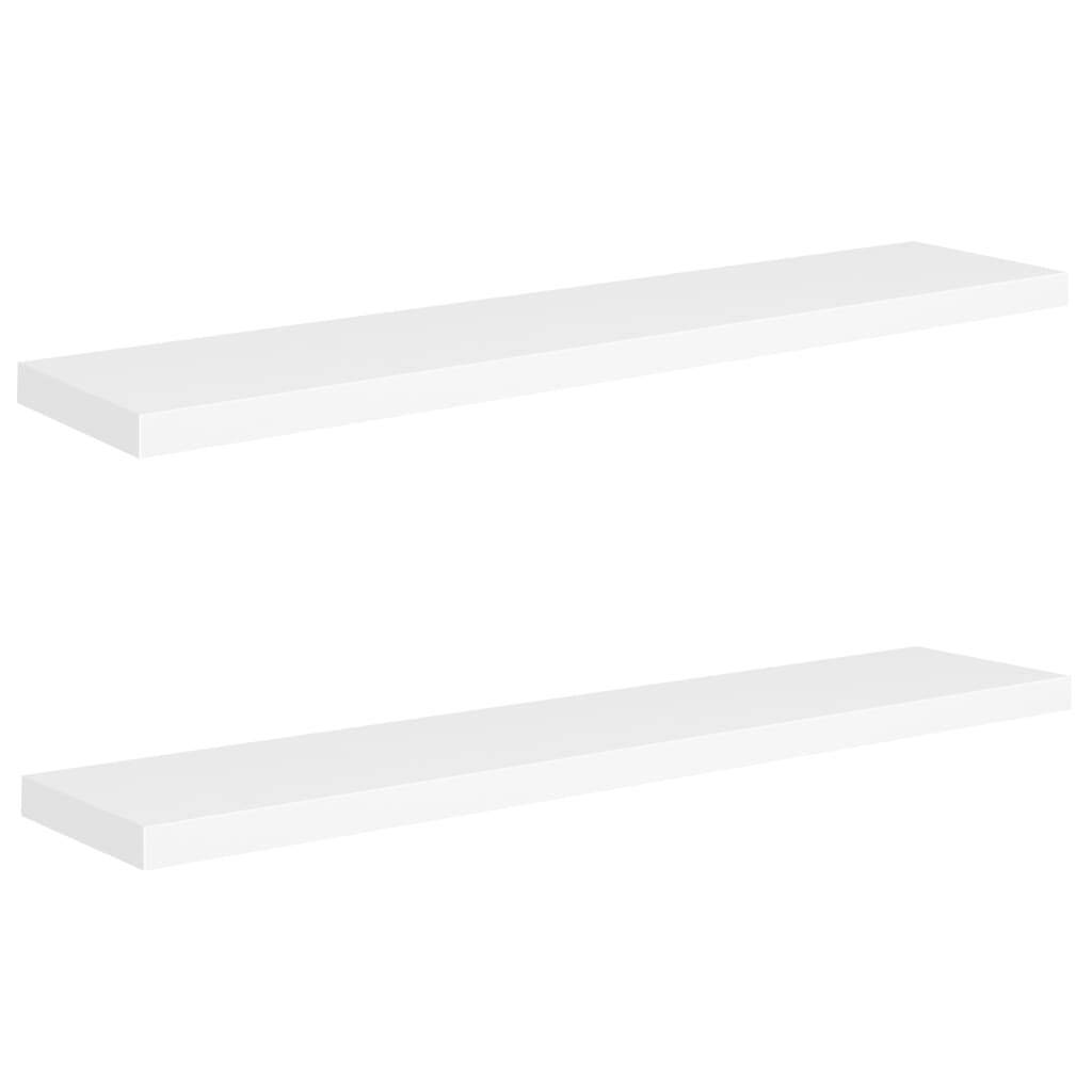 Floating Wall Shelves 2 pcs White 120×23.5×3.8 cm MDF