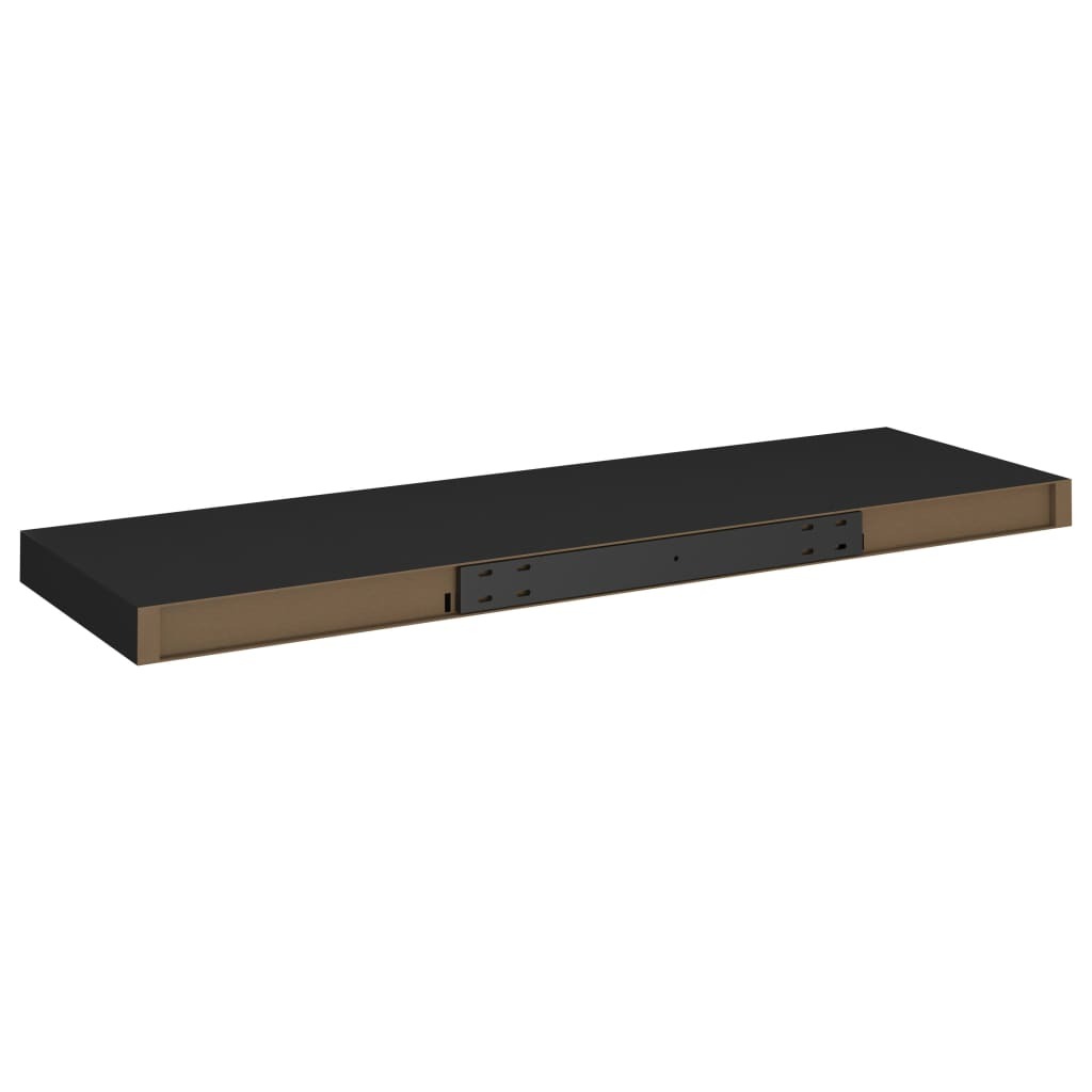 Floating Wall Shelves 4 pcs Black 80×23.5×3.8 cm MDF