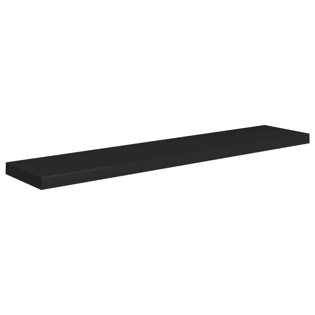 Floating Wall Shelves 2 pcs Black 120×23.5×3.8 cm MDF