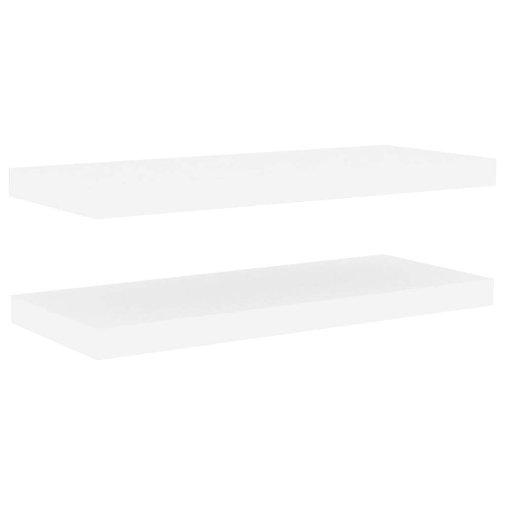 Floating Wall Shelves 2 pcs Oak and White 60×23.5×3.8 cm MDF