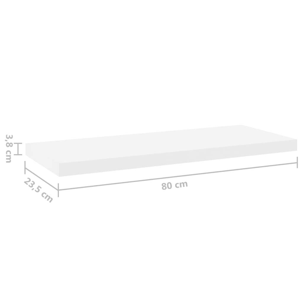 Floating Wall Shelves 4 pcs Oak and White 80×23.5×3.8 cm MDF