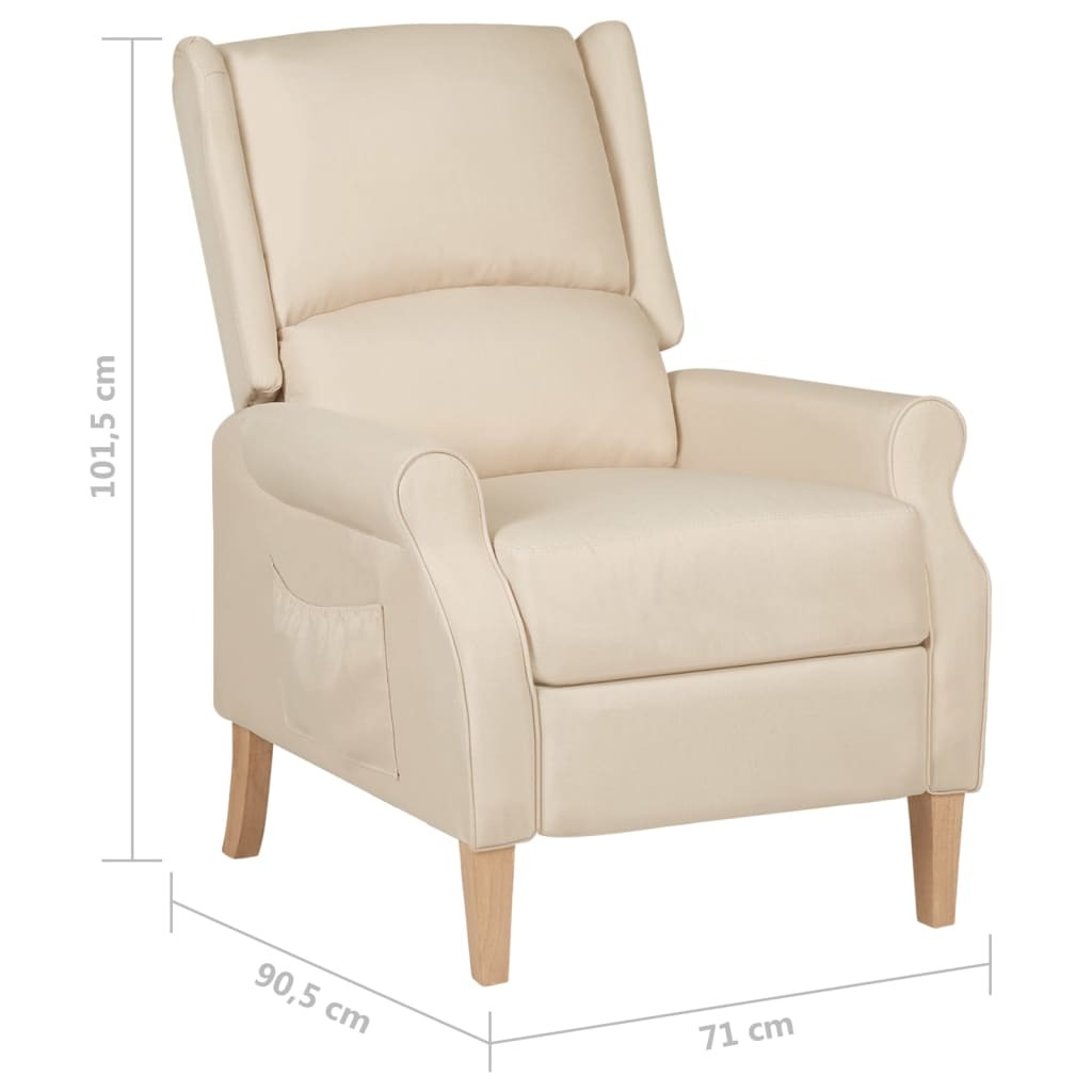 Reclining Chair Cream Fabric
