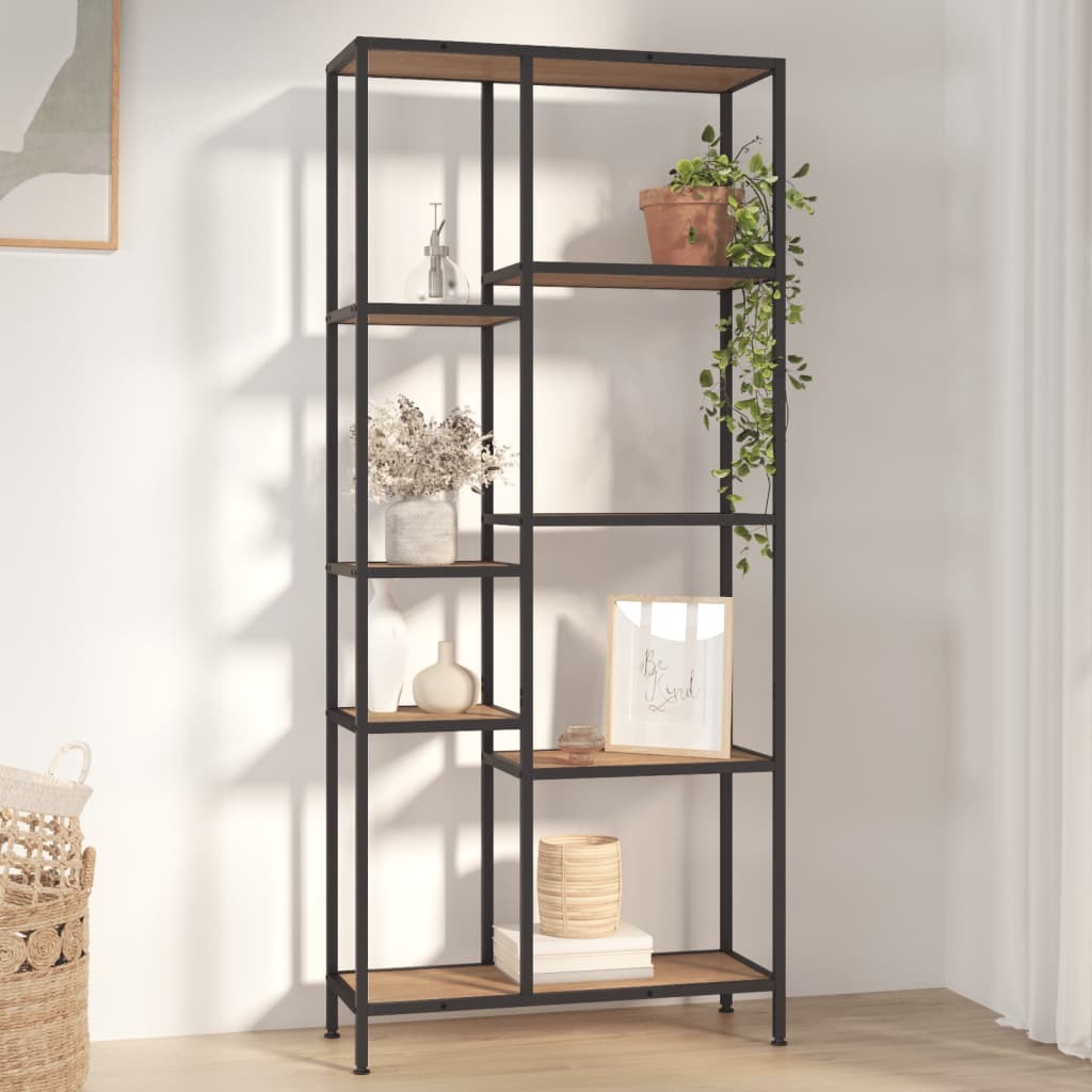 Book Shelf 80x30x180 cm Steel and Engineered Wood