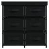 Storage Cabinet with 6 Drawers 55x29x55 cm Black Steel