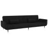 Goulds 2-Seater Sofa Bed with Two Pillows Black Velvet