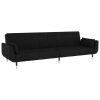 Goulds 2-Seater Sofa Bed with Two Pillows Black Velvet