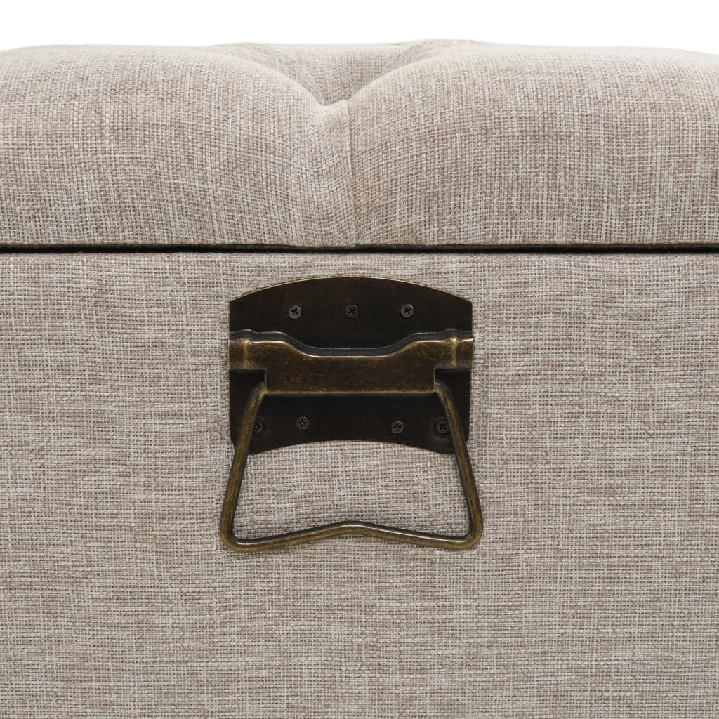 Storage Bench with Backrest 110 cm Cream Fabric