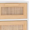 Sideboard White 60x30x75 cm Solid Wood Pine and Natural Rattan
