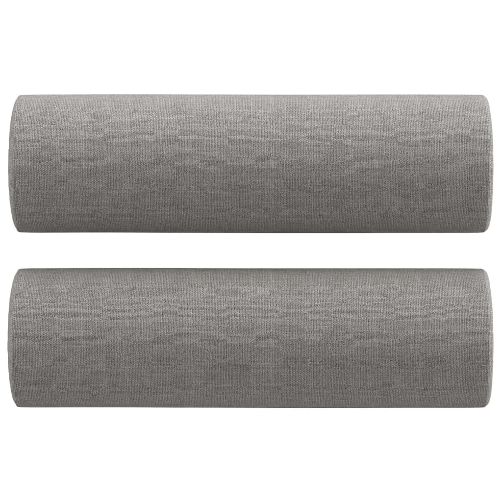Throw Pillows 2 pcs Light Grey Ø15×50 cm Fabric