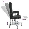 Reclining Office Chair Black Faux Leather