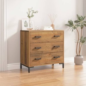 Chest of Drawers 75x35x70 cm Solid Recycled Pinewood