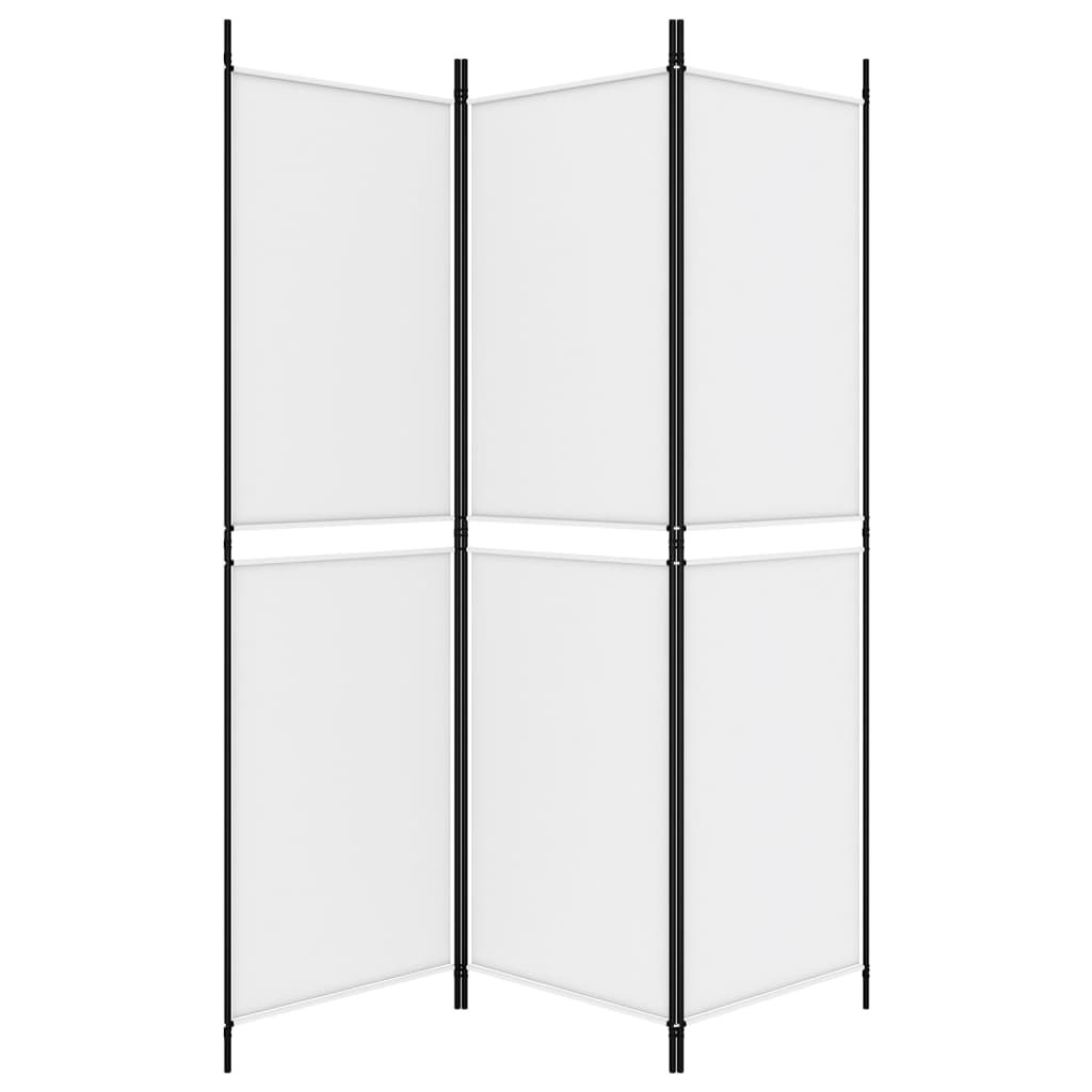 Cumru 3-Panel Room Divider White 150×180 cm Fabric