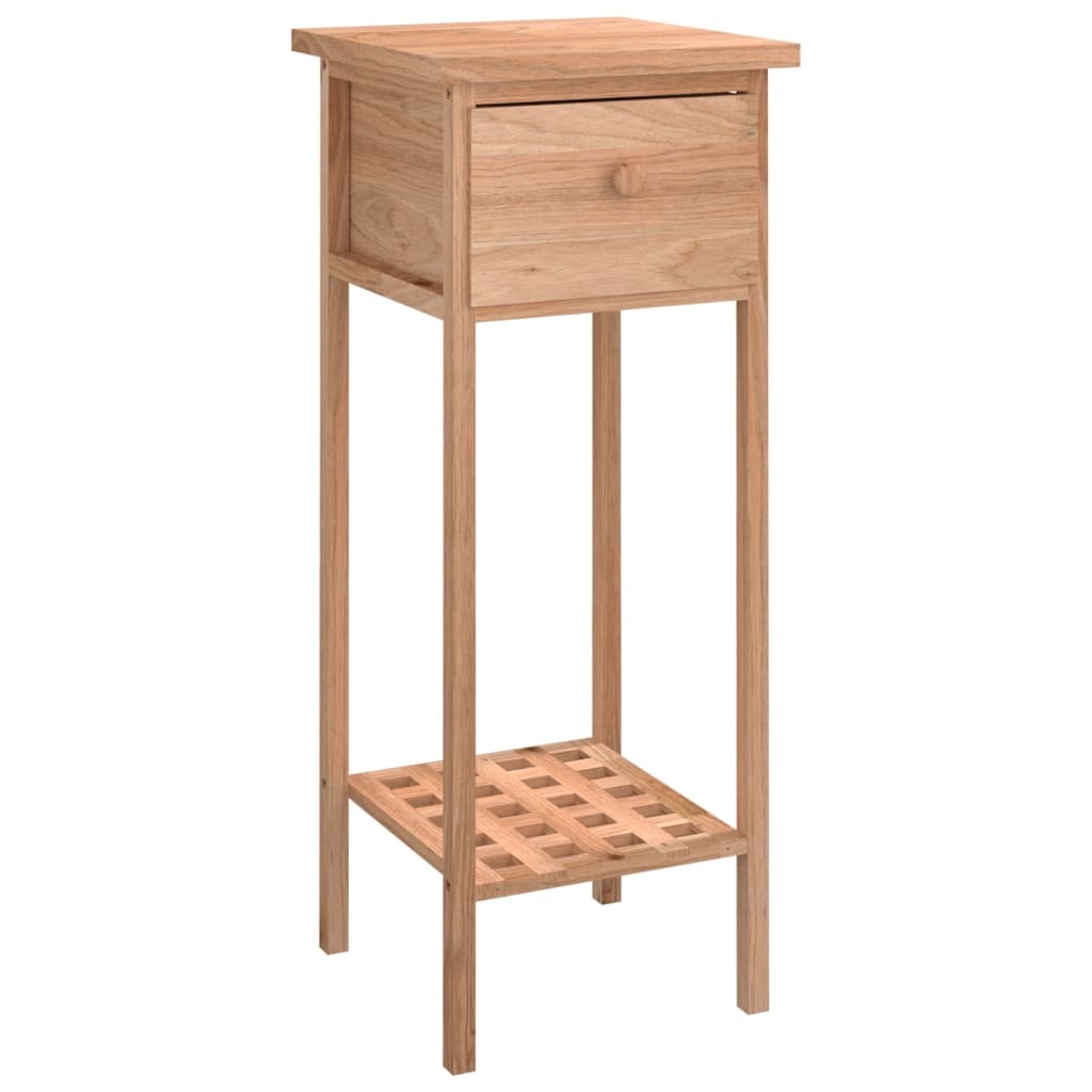 Side Table with Drawer 25x25x60cm Solid Wood Walnut