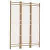 Cumbernauld Folding 3-Panel Room Divider 120 cm Bamboo and Canvas