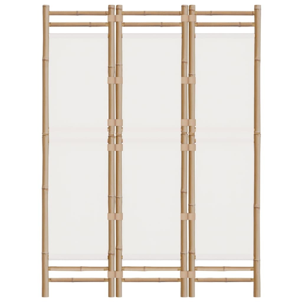 Cumbernauld Folding 3-Panel Room Divider 120 cm Bamboo and Canvas