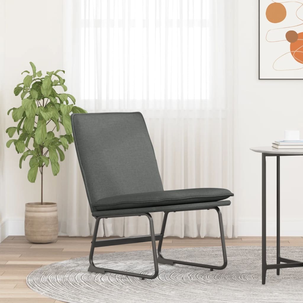 Lounge Chair Dark Grey 52x75x76 cm Fabric