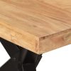Dining Table Black 180x90x77 cm Solid Wood Acacia