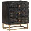 Bedside Cabinet Black 40x29x50 cm Solid Wood Mango