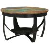 Coffee Table Ø 68×43 cm Solid Wood Reclaimed and Iron