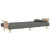 Sofa Bed with Armrests Dark Grey Fabric