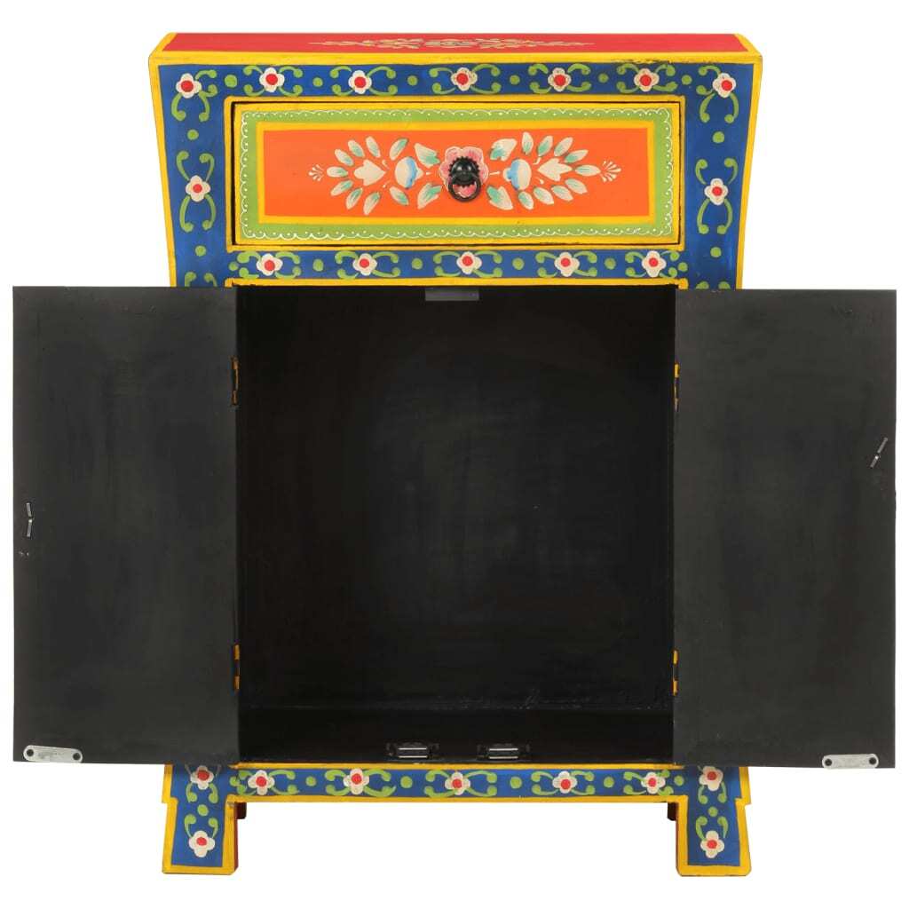 Hand Painted Sideboard 54x30x74 cm Solid Wood Mango