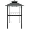 BBQ Gazebo with Side Shelves Anthracite 240x150x243 cm Steel