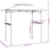 BBQ Gazebo with Side Shelves Anthracite 240x150x243 cm Steel