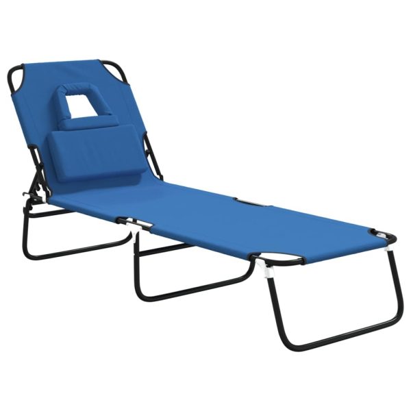 Folding Sun Lounger Oxford Fabric and Powder-coated Steel