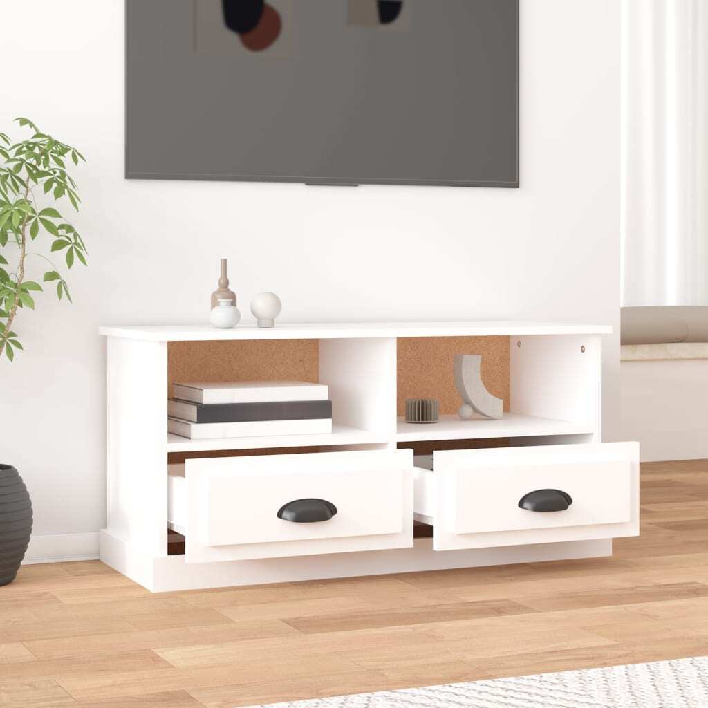 TV Cabinet White 93×35.5×45 cm Engineered Wood