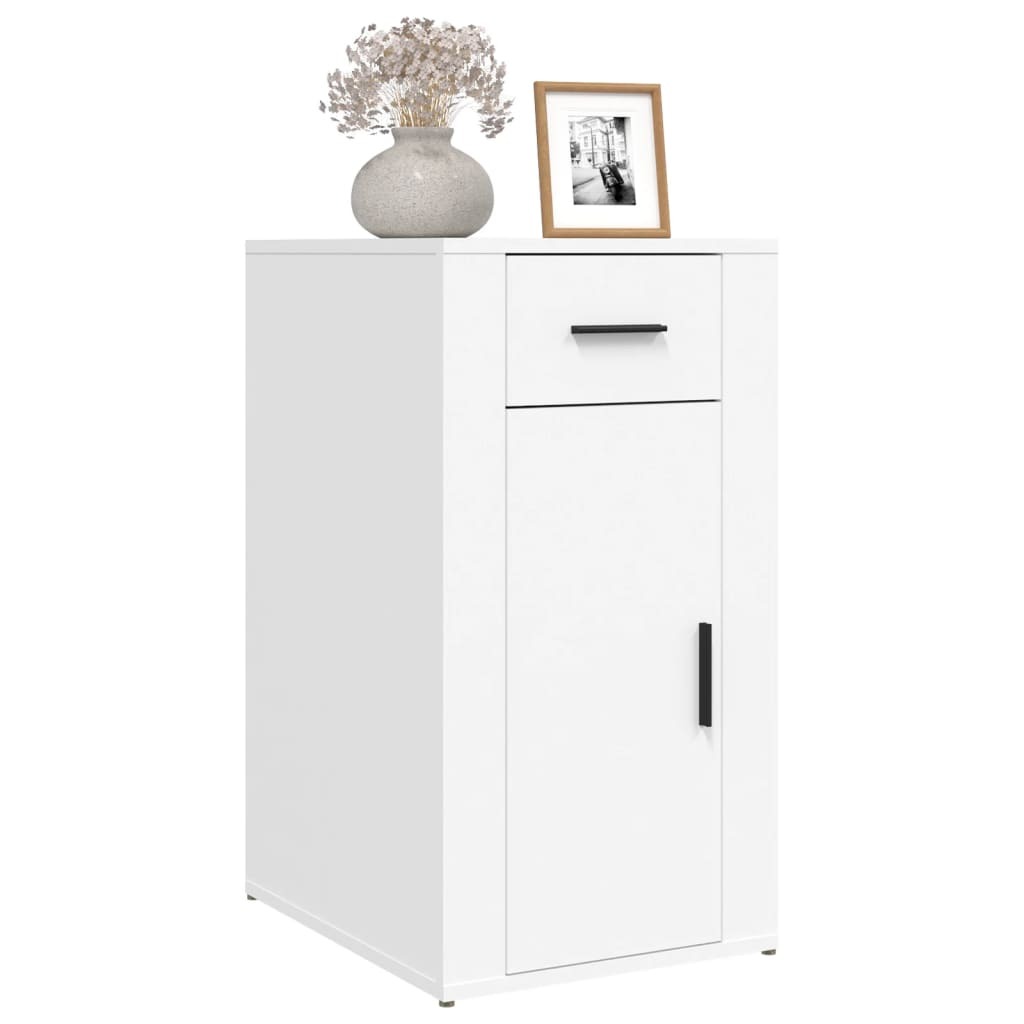 Desk Cabinet White 40x49x75 cm Engineered Wood