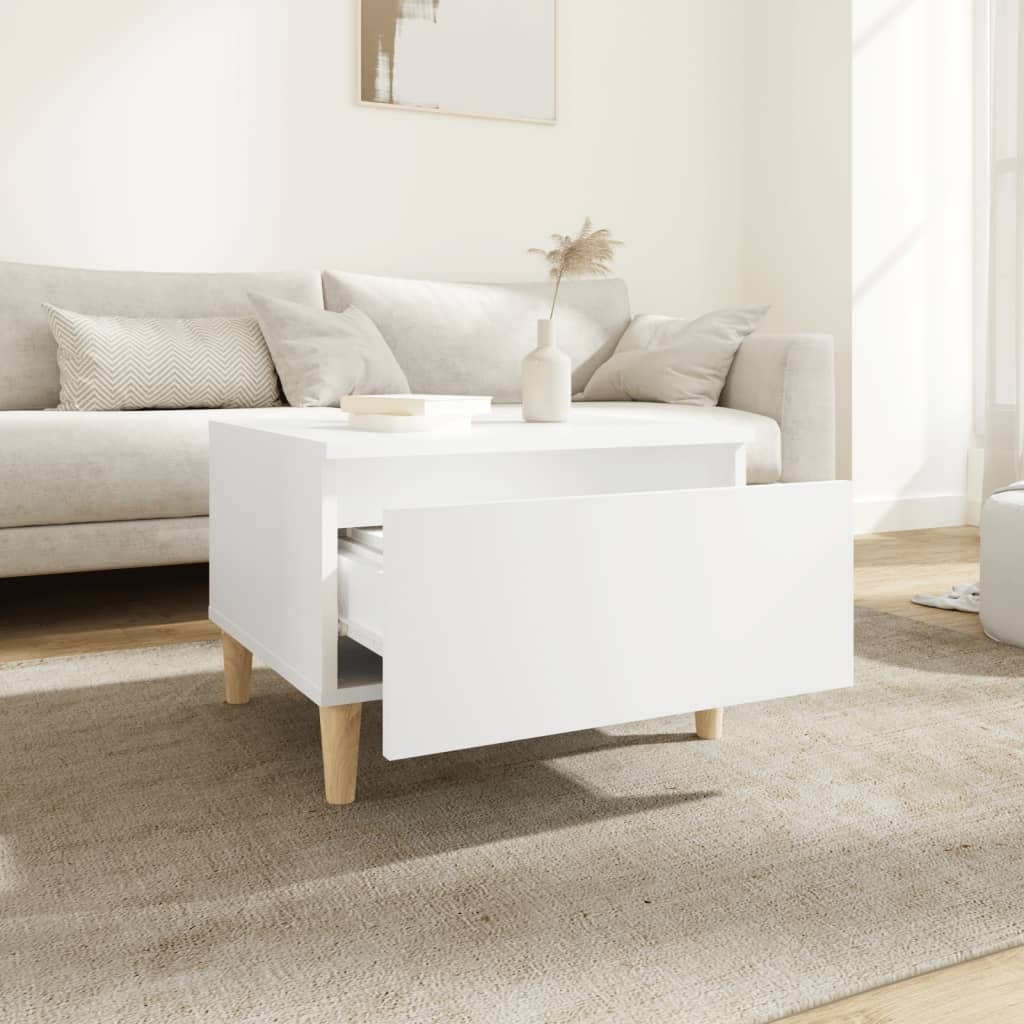 Wadsworth Side Table White 50x46x35 cm Engineered Wood