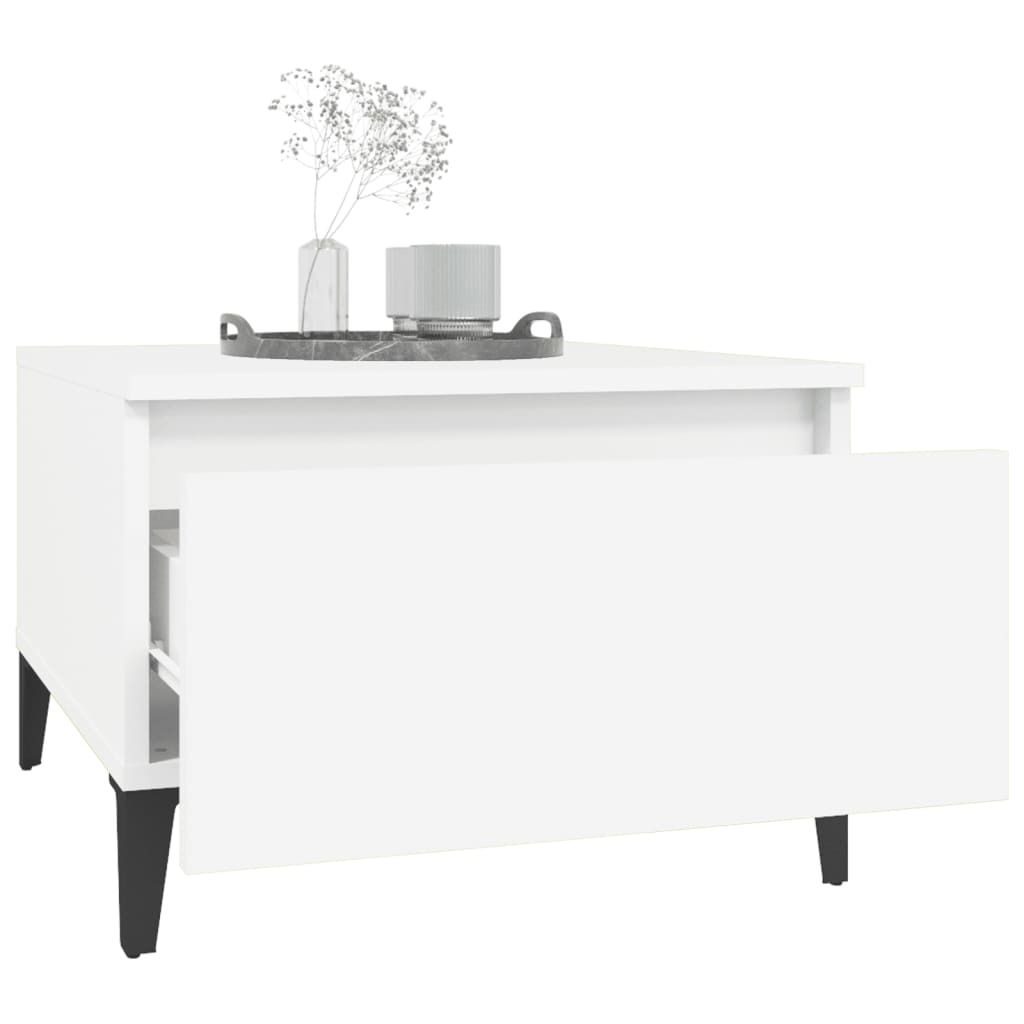 Uwchlan Side Table White 50x46x35 cm Engineered Wood