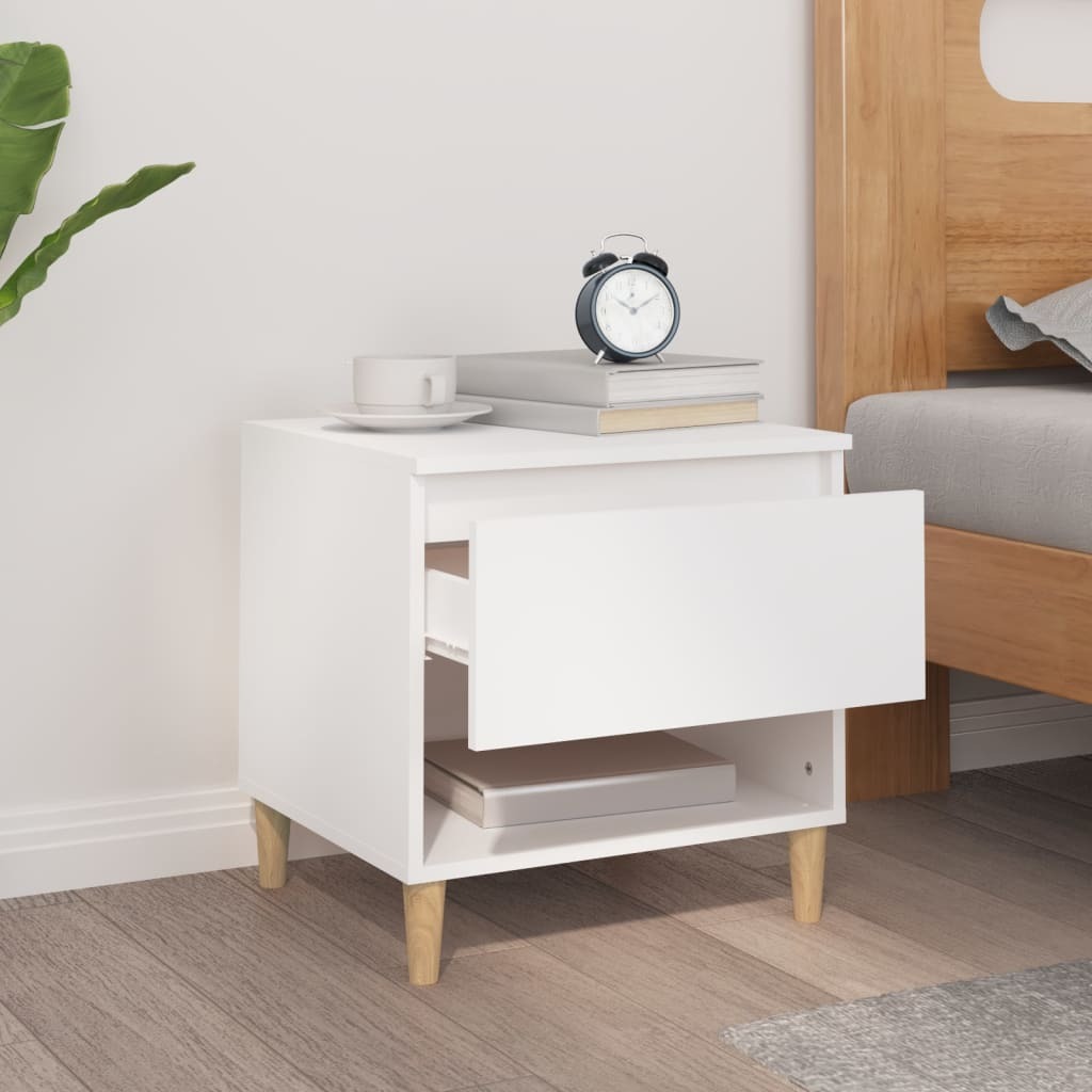 Halesowen Bedside Table White 50x46x50 cm Engineered Wood