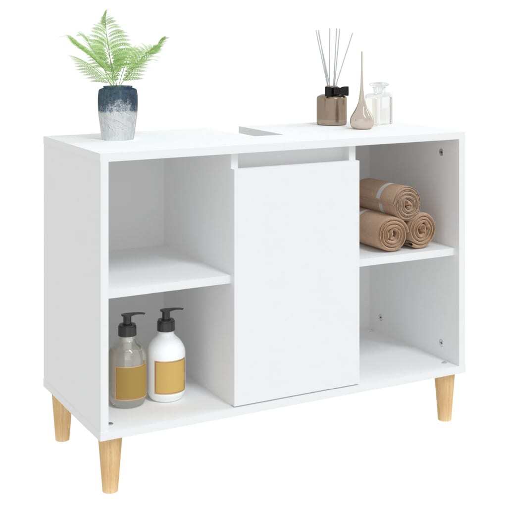 Sink Cabinet White 80x33x60 cm Engineered Wood