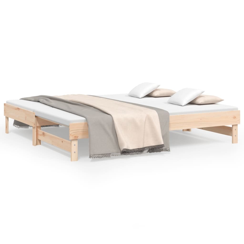 Pull-out Day Bed 2x(92×187) cm Solid Wood Pine