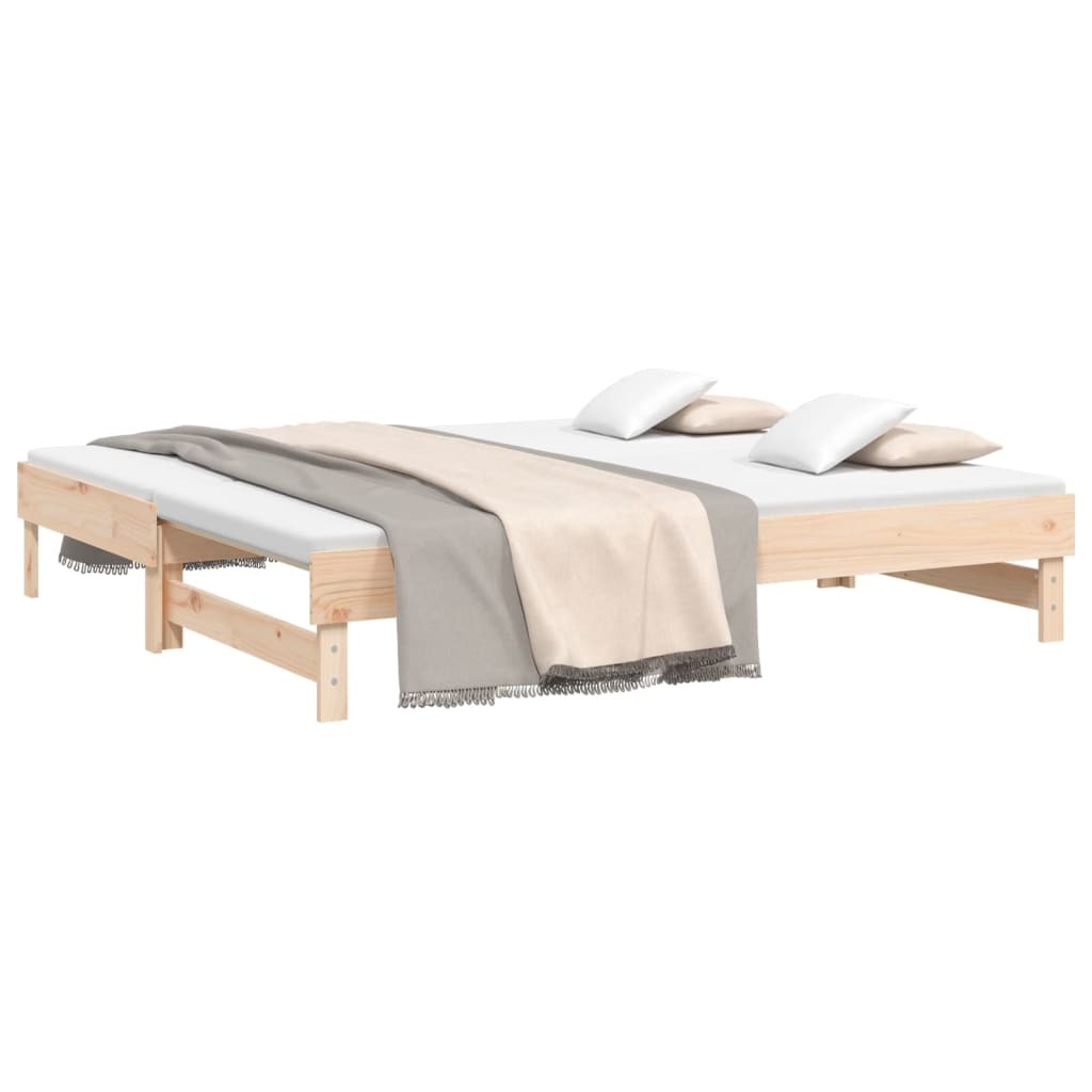 Pull-out Day Bed 2x(92×187) cm Solid Wood Pine